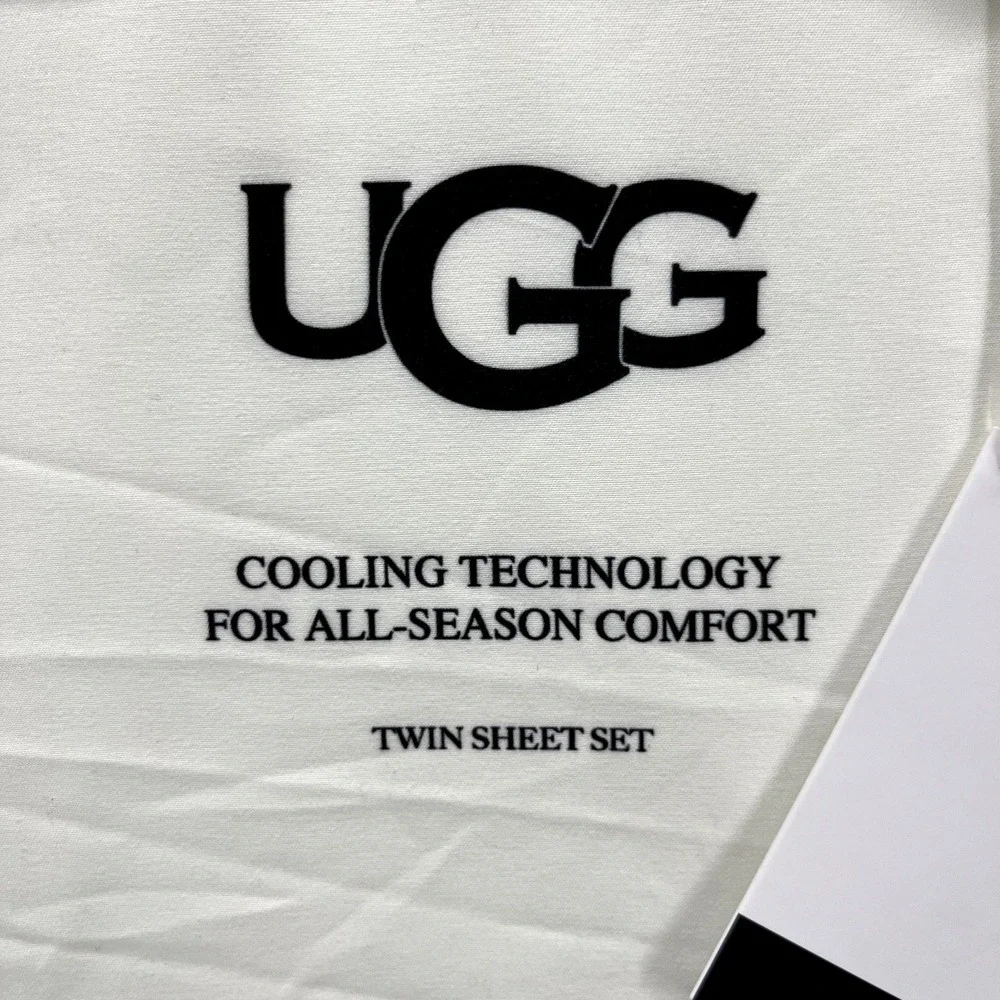 UGG TWIN Sheet Set Alahna Cooling Technology All-Season Snow 4‎ Piece Set